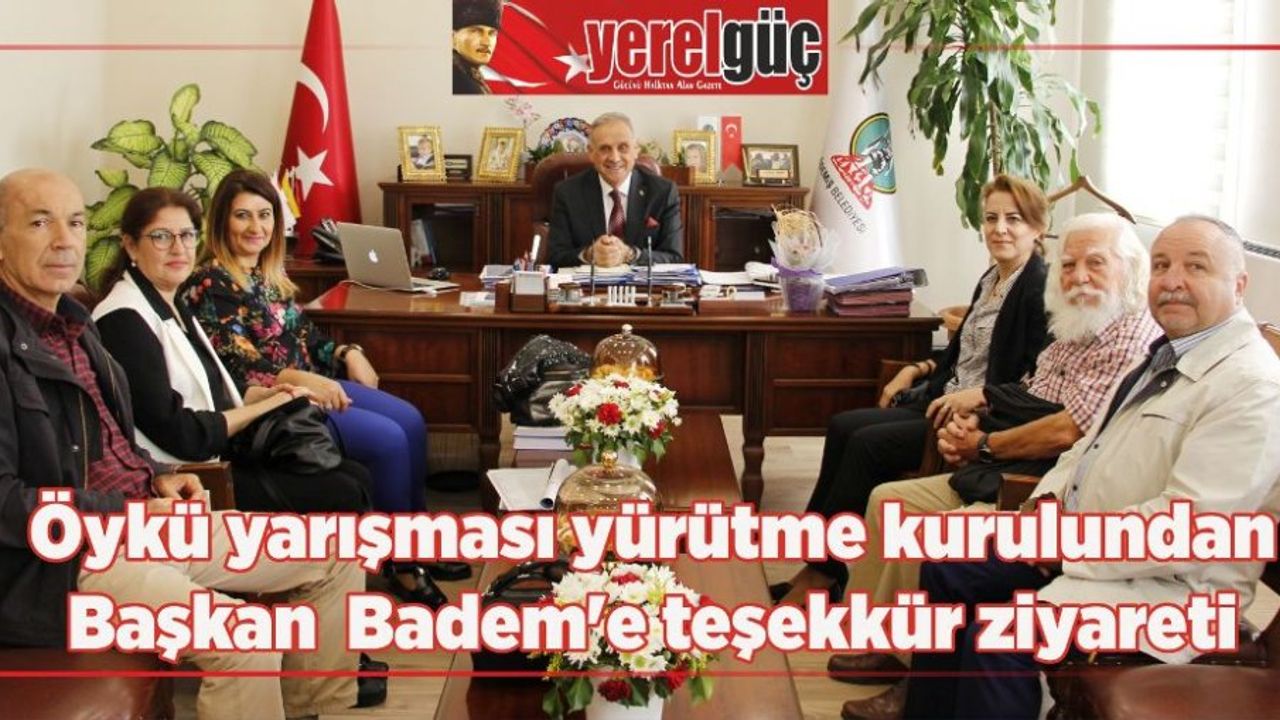 Öykü yarışması yürütme kurulundan Başkan Mahmut Badem’e teşekkür ziyareti