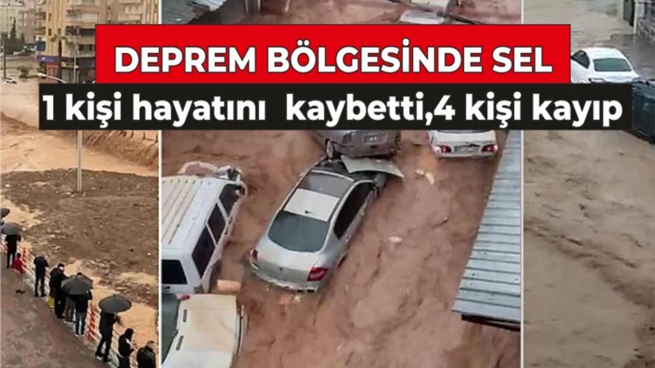 Deprem bölgesinde aşırı yağış sele neden oldu