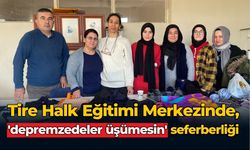 Halk Eğitim Merkezi depremzedeler için kıyafet dikiyor