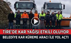 Tire'nin yüksek kesimlerinde kar yağışı etkili oluyor