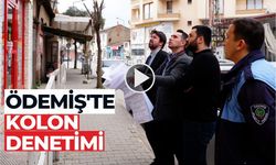 Ödemiş Belediyesi, ilçedeki market olarak kullanılan iş yerlerinde yapıların taşıyıcı sistemlerini denetledi.