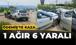 ÖDEMİŞ’TE KAZA 1 AĞIR 6 YARALI