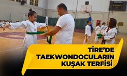 TİRE’DE TAEKWONDOCULARIN KUŞAK TERFİSİ 