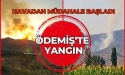 ÖDEMİŞ’TE YANGIN HAVADAN MÜDAHALE BAŞLADI