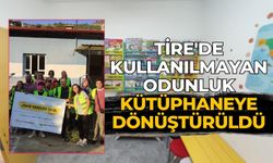Tire'de kullanılmayan odunluk kütüphaneye dönüştürüldü