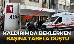 KALDIRIMDA BEKLERKEN BAŞINA TABELA DÜŞTÜ