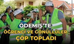 Ödemiş’te öğrenci ve gönüllüler çöp topladı