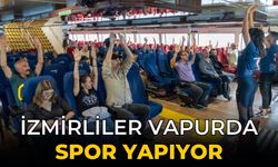 İzmirliler vapurda spor yapıyor