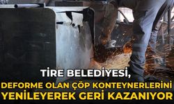 Tire Belediyesi, Deforme Olan Çöp Konteynerlerini Yenileyerek Geri Kazanıyor