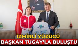 İzmirli yüzücü Başkan Tugay’la buluştu