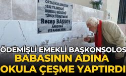 Ödemişli Emekli Başkonsolos Babasının adına okula çeşme yaptırdı