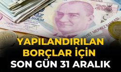 Yapılandırılan borçlar için son gün 31 Aralık