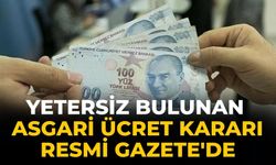 Yetersiz bulunan Asgari ücret kararı Resmi Gazete'de