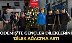 ÖDEMİŞ’TE GENÇLER DİLEKLERİNİ ‘DİLEK AĞACI’NA ASTI