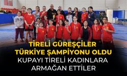 Tireli güreşçiler Türkiye şampiyonu oldu Kupayı Tireli kadınlara armağan ettiler