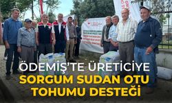 ÖDEMİŞ’TE ÜRETİCİYE SORGUM SUDAN OTU TOHUMU DESTEĞİ