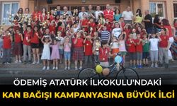 Ödemiş Atatürk İlkokulu'ndaki Kan Bağışı Kampanyasına Büyük İlgi