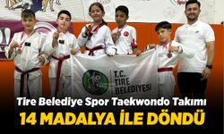 Tire Belediye Spor Taekwondo Takımı 14 Madalya ile Döndü