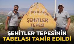 Şehitler tepesinin tabelası tamir edildi