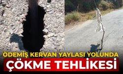 Ödemiş Kervan Yaylası Yolunda Çökme Tehlikesi