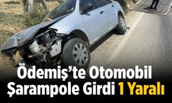 Ödemiş’te Otomobil Şarampole Girdi 1 Yaralı