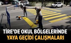 Tire’de Okul Bölgelerinde Yaya Geçidi Çalışmaları