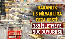 Bakanlık 1,5 milyar lira ceza kesti! 385 işletmeye suç duyurusu