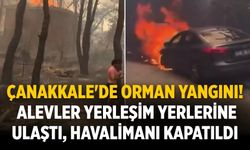 Çanakkale'de orman yangını! Alevler yerleşim yerlerine ulaştı, havalimanı kapatıldı
