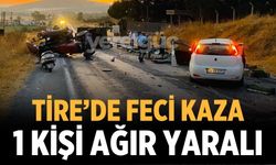 TİRE’DE FECİ KAZA 1 KİŞİ AĞIR YARALI
