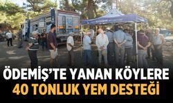 Ödemiş’te yanan köylere 40 tonluk yem desteği