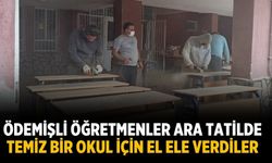 Ödemişli öğretmenler ara tatilde temiz bir okul için el ele verdiler
