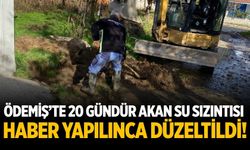 Ödemiş’te 20 Gündür Akan Su Sızıntısı Haber yapılınca düzeltildi!