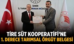 Tire Süt Kooperatifi’ne 1. Derece Tarımsal Örgüt Belgesi