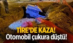 Tire’de kaza! Otomobil çukura düştü!