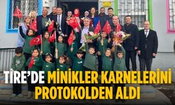 Tire’de Minikler karnelerini protokolden aldı