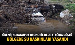 Ödemiş Subatan’da Otomobil Dere Yatağına Düştü Bölgede Su Baskınları Yaşandı