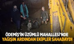Ödemiş’in Üzümlü Mahallesi’nde Yağışın Ardından Ekipler Sahadaydı