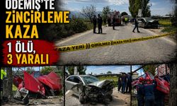 ÖDEMİŞ’TE ZİNCİRLEME KAZA 1 ÖLÜ, 3 YARALI