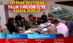 TAYPARK RESTORAN YILLIK 5 MİLYON TL’YE KİRAYA VERİLDİ