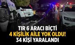 TIR 6 aracı biçti 4 kişilik aile yok oldu! 34 kişi yaralandı