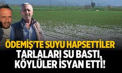 Ödemiş'te suyu hapsettiler Tarlaları su bastı, köylüler isyan etti!