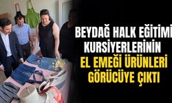 Beydağ Halk Eğitimi Kursiyerlerinin El Emeği Ürünleri Görücüye Çıktı