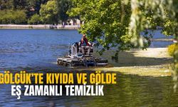 Gölcük’te kıyıda ve Gölde eş zamanlı temizlik