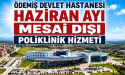 ÖDEMİŞ DEVLET HASTANESİ HAZİRAN AYI MESAİ DIŞI POLİKLİNİK HİZMETİ