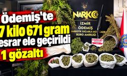 Ödemiş'te 7 kilo 671 gram esrar ele geçirildi 1 gözaltı