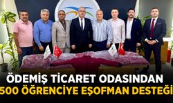 ÖDEMİŞ TİCARET ODASINDAN 500 ÖĞRENCİYE EŞOFMAN DESTEĞİ