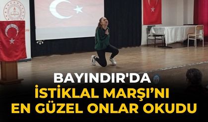 Bayındır'da İstiklal Marşı’nı en güzel onlar okudu