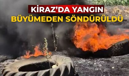 KİRAZ’DA YANGIN BÜYÜMEDEN SÖNDÜRÜLDÜ