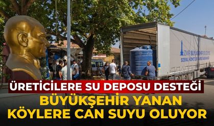 Üreticilere su deposu desteği  Büyükşehir yanan köylere can suyu oluyor