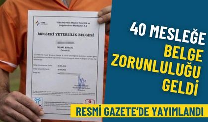 Resmi Gazete’de yayımlandı: 40 mesleğe belge zorunluluğu geldi, olmayan çalışamayacak!